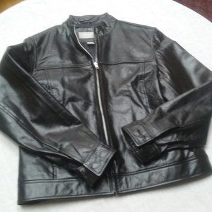 old navy black leather jacket